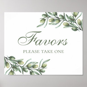 Poster Cadeaux, prenez-en un. Olives. Mariage d'été itali