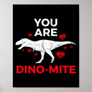 Poster Cadeaux Saint-Valentin Dinosaures T Rex Garçons Fi
