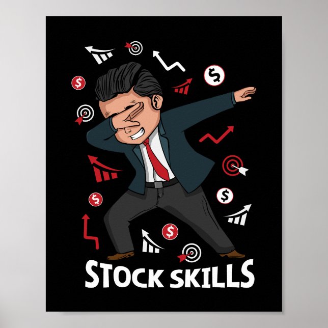 Poster Cadeaux stock Trader Hommes Compétences de trading (Devant)