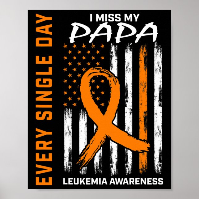 Poster Cadeaux Sympathiques Perte De Papa Orange Leukemia (Devant)
