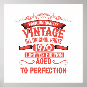 Poster Cadeaux vintages personnalisés 55e anniversaire ro