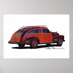 Poster Cadillac 1941 Station Wagon / Woody