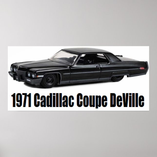 Poster Cadillac Coupe DeVille Lowrider 1971 (Devant)
