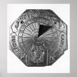 Poster Cadran solaire portatif, du château 1756 de Sierk