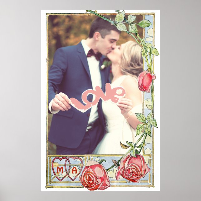 Poster Cadre couple mariage personnalisé (Devant)