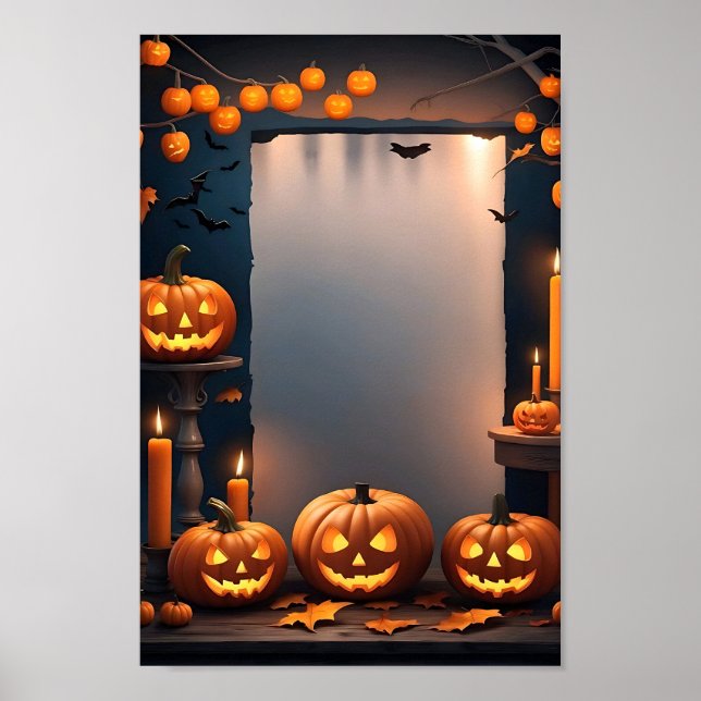 Poster Cadre d'affiche d'invitation blanc Halloween #13 (Devant)