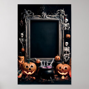 Poster Cadre d'affiche d'invitation blanc Halloween #5