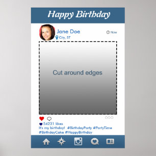 Poster Cadre de accessoires pour fête Instagram PhotoBoot