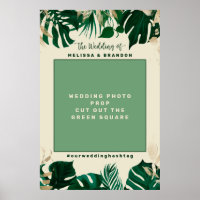 Cadre de borne photo de mariage tropical moderne