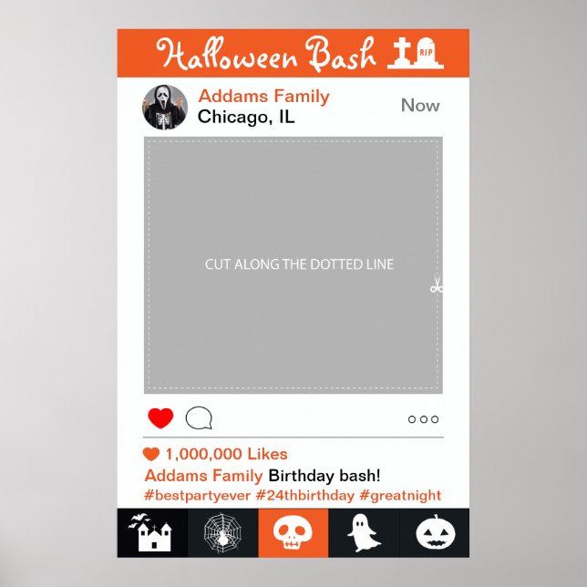 Poster Cadre de fête Halloween Bash Prop de Photobooth Af (Devant)