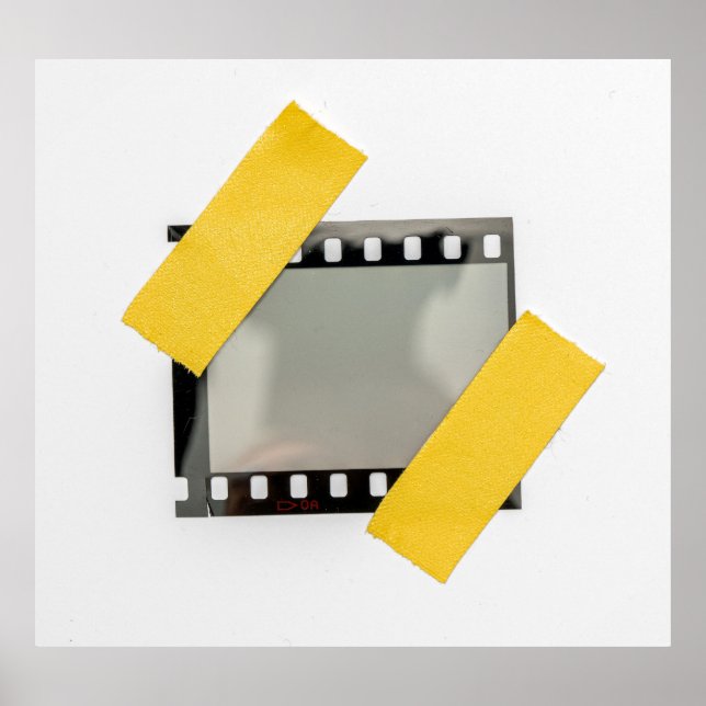 Poster Cadre de film vide de 35 mm, bandes jaunes. (Devant)