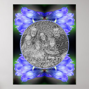 Poster Cadre de fleur de gentiane bleue Créez votre propr