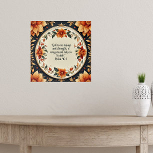 Poster Cadre de fleurs d'automne Versets bibliques