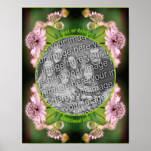 Poster Cadre de fleurs délicates Créez votre propre photo