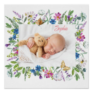 Poster Cadre de fleurs sauvages 