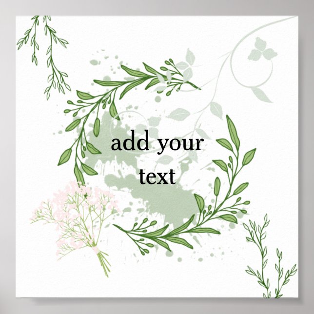 Poster "Cadre de jardin sauvage - Design de verdure fleur (Devant)