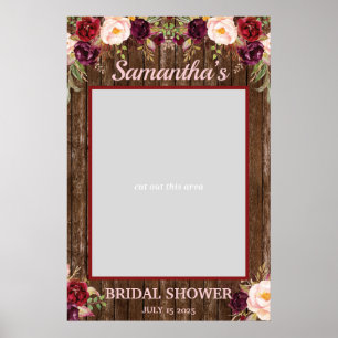 Poster Cadre de photo champêtre Marsala Bourgogne Floral