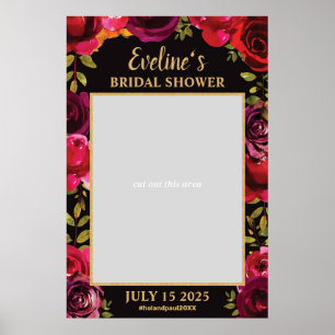 Poster Cadre de photo prop Boho Marsala Roses Rouge Profo