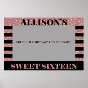 Poster Cadre de photobooth pour Sweet Sixteen