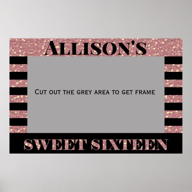 Poster Cadre de photobooth pour Sweet Sixteen (Devant)