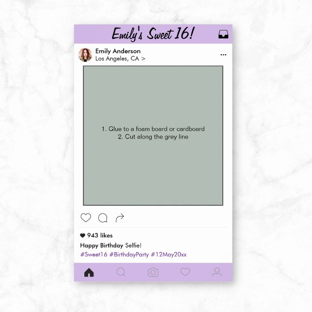 Poster Cadre de photomaton de props pour fête de 16 ans Q (Créateur téléchargé)