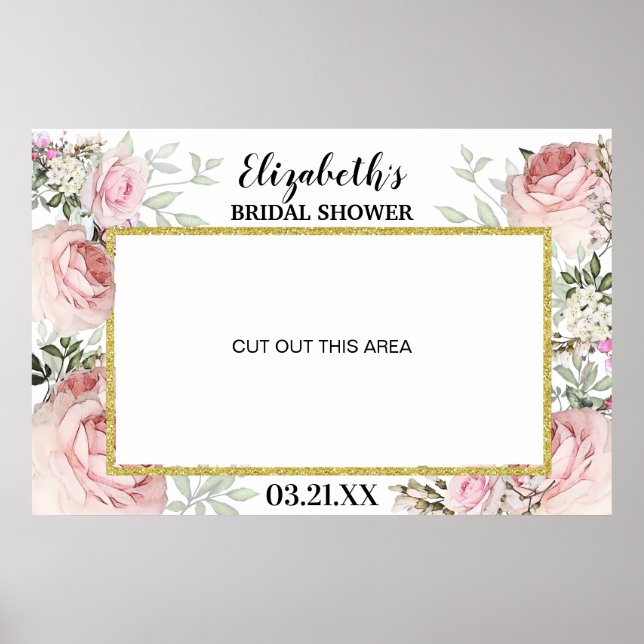 Poster Cadre de photomaton floral rose Boho Blush  (Devant)