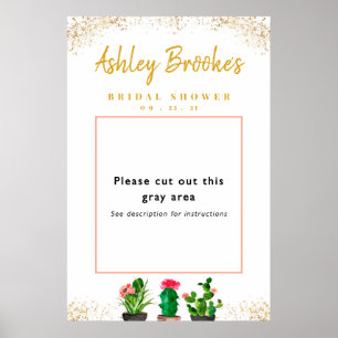 Poster Cadre de photomaton pour mariage Fiesta Cactus