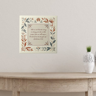 Poster Cadre de verset biblique floral de ferme en beurre