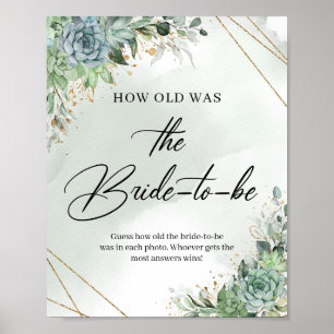 Poster Cadre doré avec succulentes Quel âge avait la futu