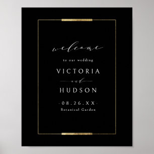 Poster Cadre Elegance Noir Mariage simple Accueil