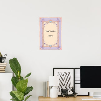 Poster Cadre élégant pastel victorien