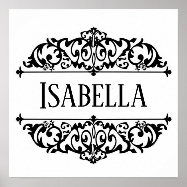 Poster Cadre en filigrane nom personnalisé  (Devant)
