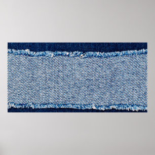 Poster Cadre en tissu jean bleu Denim. Dénim bleu fleur