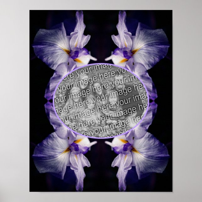 Poster Cadre Fleur Iris Japonais Créez votre propre photo (Devant)