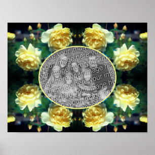 Poster Cadre Fleur Rose Jaune Créez Votre Propre Photo