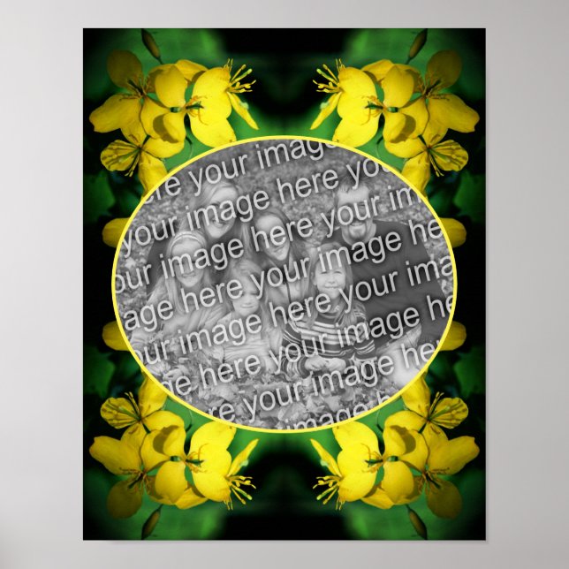 Poster Cadre Fleur sauvage Jaune Créez votre propre photo (Devant)