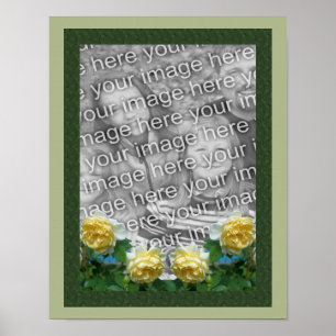 Poster Cadre Fleurs de Rose Jaune Créez votre propre phot