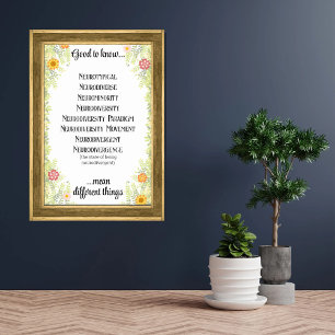 Poster Cadre floral bon pour connaître l'éducation