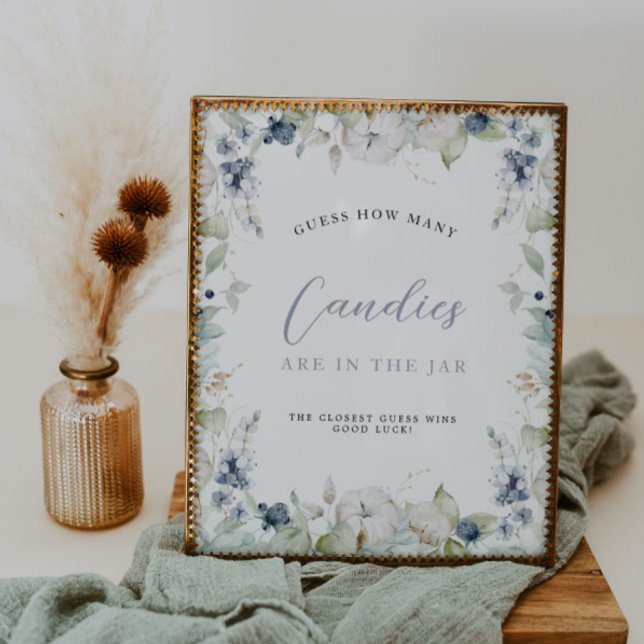 Poster Cadre Floral D'Hiver Devine Combien De Fêtes des m (Créateur téléchargé)