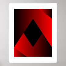 Cadre géométrique rouge et noir gras