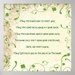 Poster Cadre May the road rise vous rencontrer Irish Ble