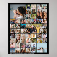 Cadre mémoire personnalisé avec 50 photos en colla