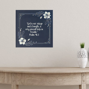 Poster Cadre minimal en denim et blanc Versets de la Bibl