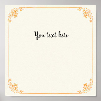 Poster Cadre Or Elégant Personnalisable sur Beige B Vinta