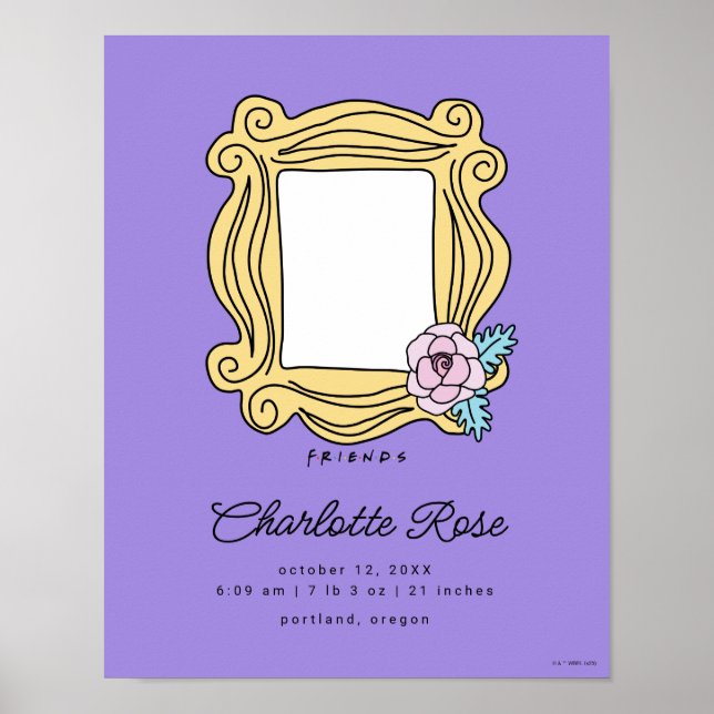 Poster Cadre photo floral AMIENDS™ | Statistiques de nais (Devant)