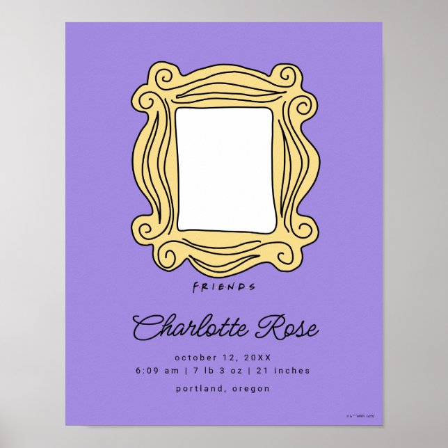Poster Cadre photo FRIENDS™ | Statistiques de naissance d (Devant)