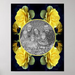Poster Cadre Rose Jaune en Fleur Créez Votre Propre Photo