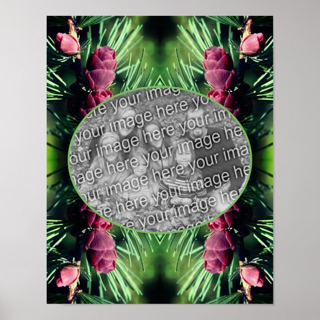 Poster Cadres de cônes de pin miniature Créez votre propr (Devant)