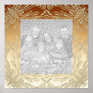 Poster Cadres pour votre photo d'affiche Image Café Or