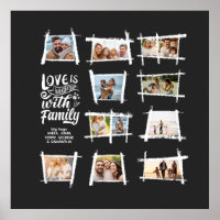 Cadres rustiques L'amour blanc/noir est la famille